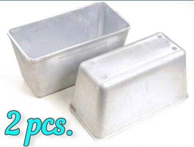 Set lot of 2 pcs forms  Bread Pan Loaf Aluminium Mold New 