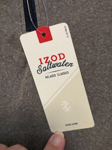 IZOD Saltwater Men's Jersey 2XL Micro Fleece Long Sleeve 1/4 Zip Gray NWT - Picture 3 of 9
