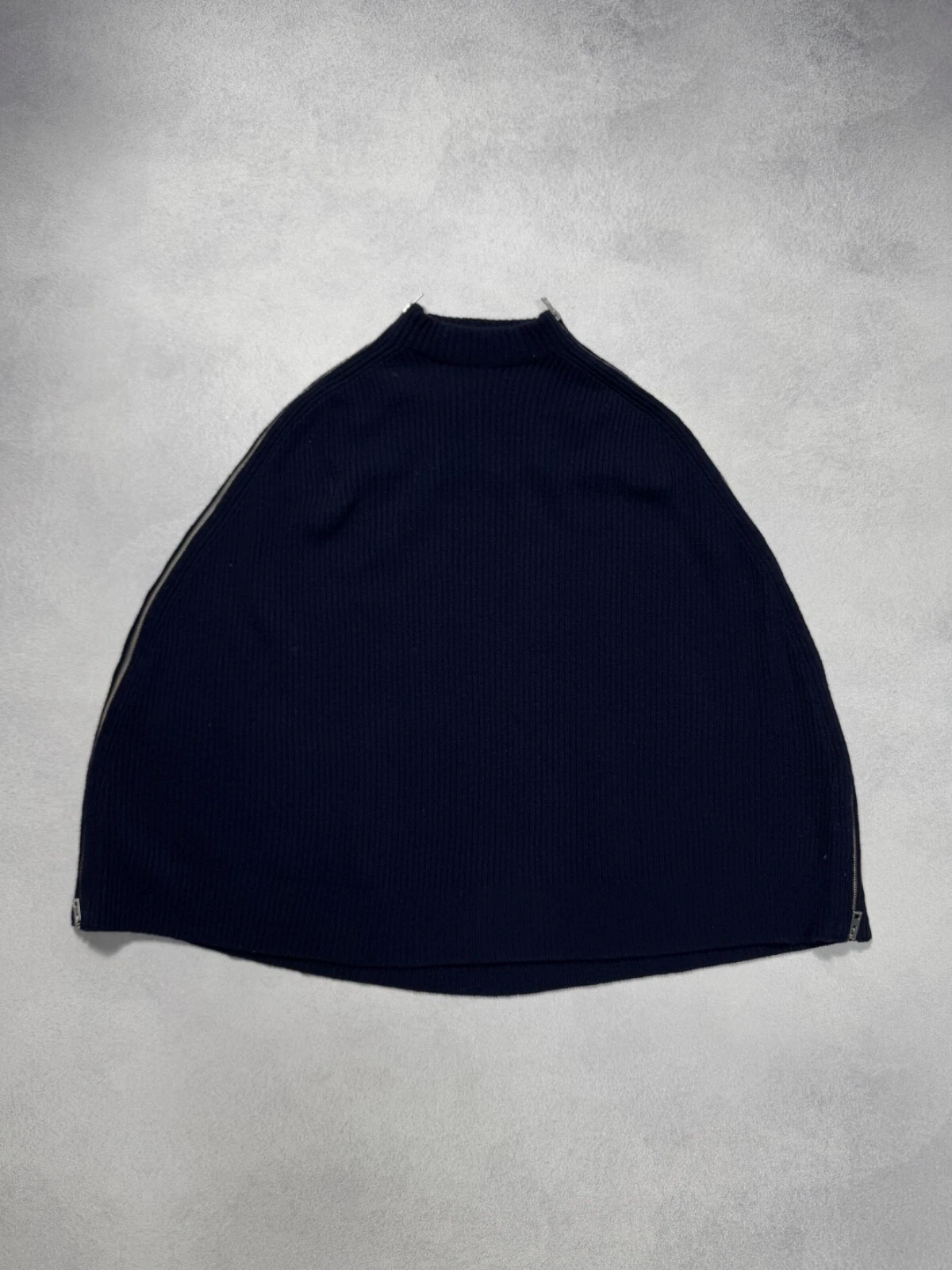 Zadig & Voltaire Deluxe Luxury Poncho Sleeveless Sweater Hard Knit Full Zip OS