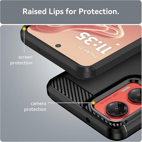 FUNDA CARCASA FIBRA DE CARBONO para MOTOROLA MOTO EDGE 50 TAPA TRASERA GEL TPU - Imagen 3 de 12