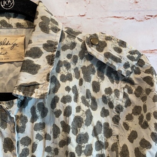 Lily Aldridge Velvet Aziya leopard army jacket S pockets unlined lightweight - Picture 7 of 12