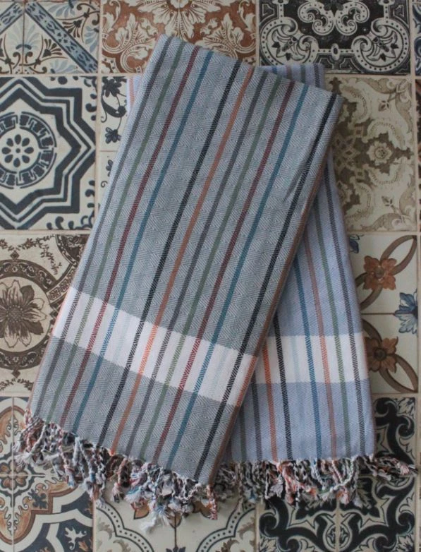 Peshtemal ручной работы страны полотенце пляж ванна парео шаль прикрытие шарф пончо спа - Изображение 2 из 4