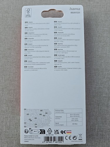 Hama USB-C Adapter / Kabel / Stecker USB-C-Adapter auf Micro USB, B00201531 - Bild 3 von 3