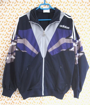 Veste Adidas marine et violette Vintage Jacket 90'S Tracksuit Homme - 174 / M - Photo 1/4
