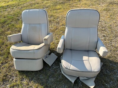 Winnebago RV Captain's Chairs Cream Seats PAIR motorhome coach used