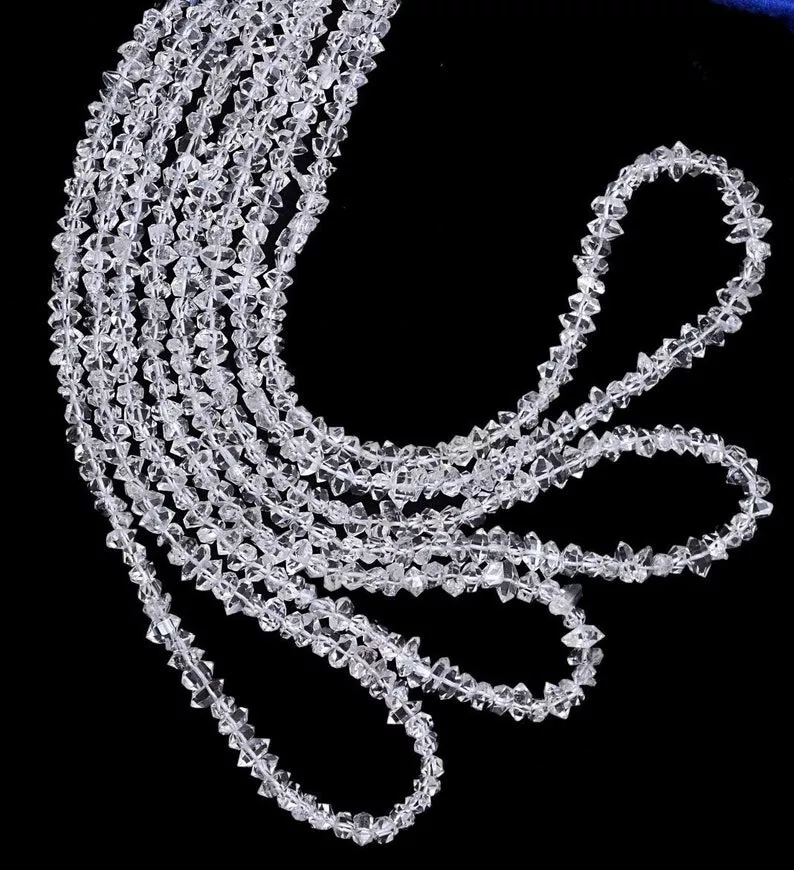 AAA + Herkimer Diamond Quartz, pietra preziosa pepita grezza trasparente non ... - Immagine 2 di 4