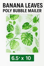 Banana Leaves Poly Bubble Mailers 6.5x10 | Padded Shipping Envelopes Self Seal