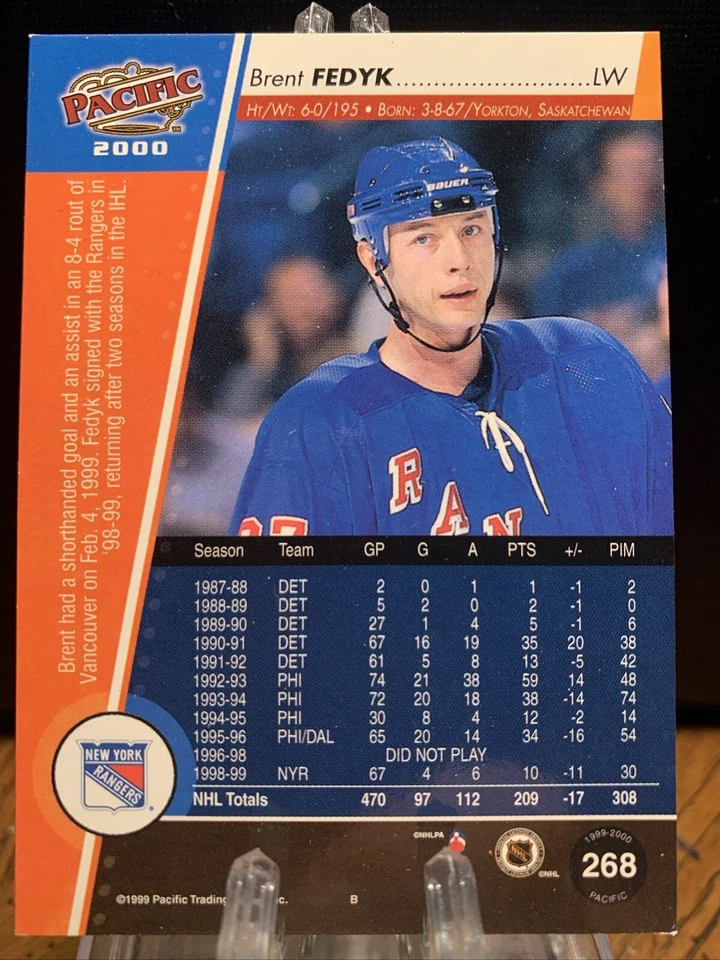 1999-00 Pacific #268 Brent Fedyk - Image 2 of 2