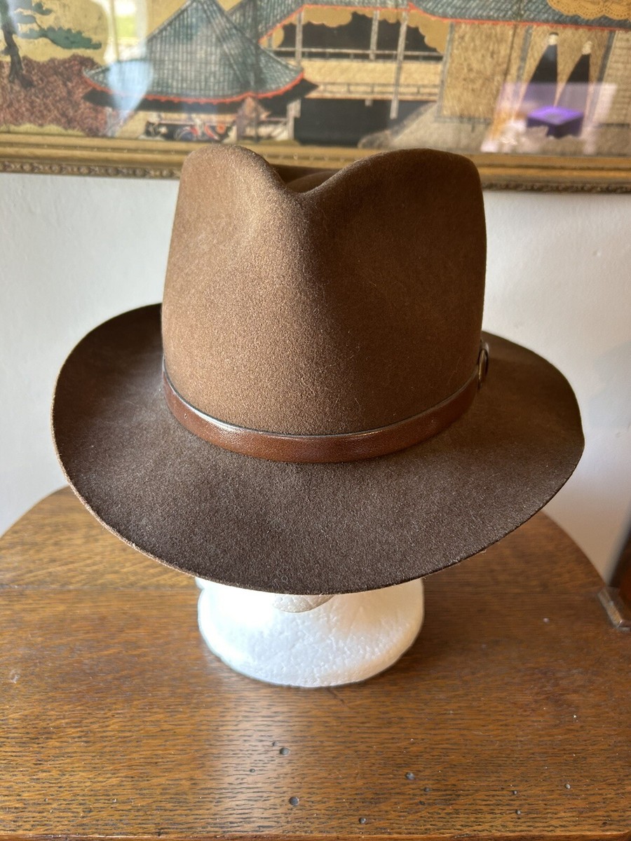 Vtg Stetson Fedora Hat M 1985 James Dean Foundation 2” Brim Crown