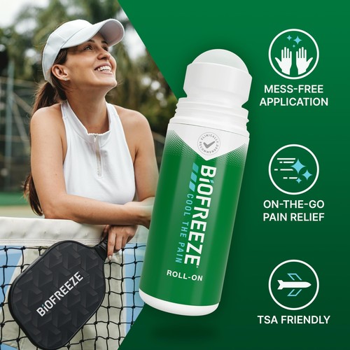 Biofreeze Roll On Pain Relief 3 Oz Menthol Formula Clinically Recommended - Picture 3 of 7
