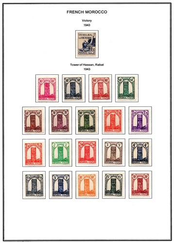 FRANCE MOROCCO 1891-1955 COLLECTION OF 450 STAMPS ON 46 PAGES - Picture 14 of 24