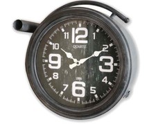 Orologio 36 cm doppio lato rotondo vintage da parete lato treno stile ferrovia