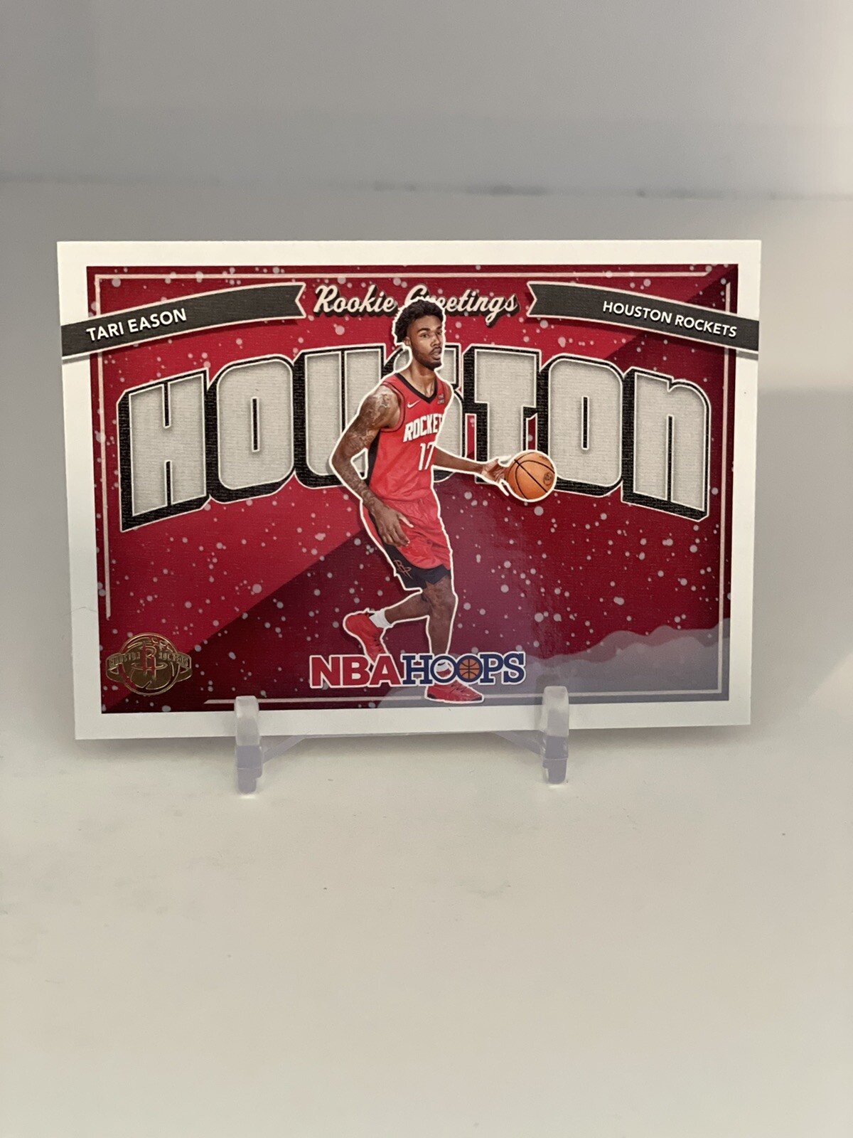 2022-23 NBA Hoops Winter Tari Eason Rookie Greetings Insert #17 Houston Rockets