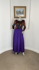 I. MAGNIN HELGA VINTAGE 1970'S MAXI FORMAL DRESS LONG SLEEVE