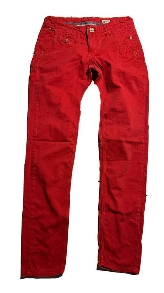 PANTALON ROUGE CHINO FEMME TOMMY HILFIGER TAILLE FR 36 MODELE SCARLET SLIM - Photo 2/4