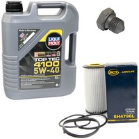 MotoröL Set 5W-40 5 Liter + ÖLfilter SH 4796 L + Schraube FüR Audi A3 Cabriolet