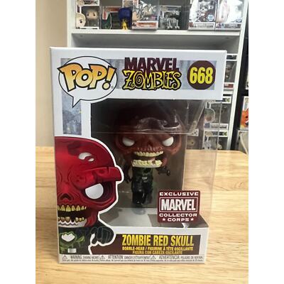 VAULTED EXCLUSIVE Zombie Red Skull Funko Pop Bobblehead #668