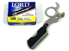 Classic Ring Straight Singl Edge Barber Salon Razor Shaving nape 100 BLADES LORD