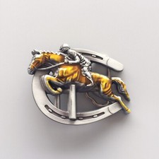 Vintage Style Horsemanship Enamel Belt Buckle Boucle de ceinture
