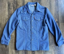 Vintage 70 s Levi s Chambrey Orange Tab Pearl Snap RARE