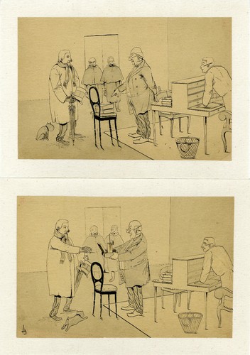 "ENCORE CES ANARCHISTES" Suite 4 dessins de presse à l'encre originale entoilée - Picture 2 of 2
