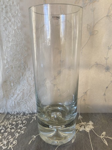 Krosno Poland 11” Bubble Bottom Tall Glass Vase No Chips Or Cracks