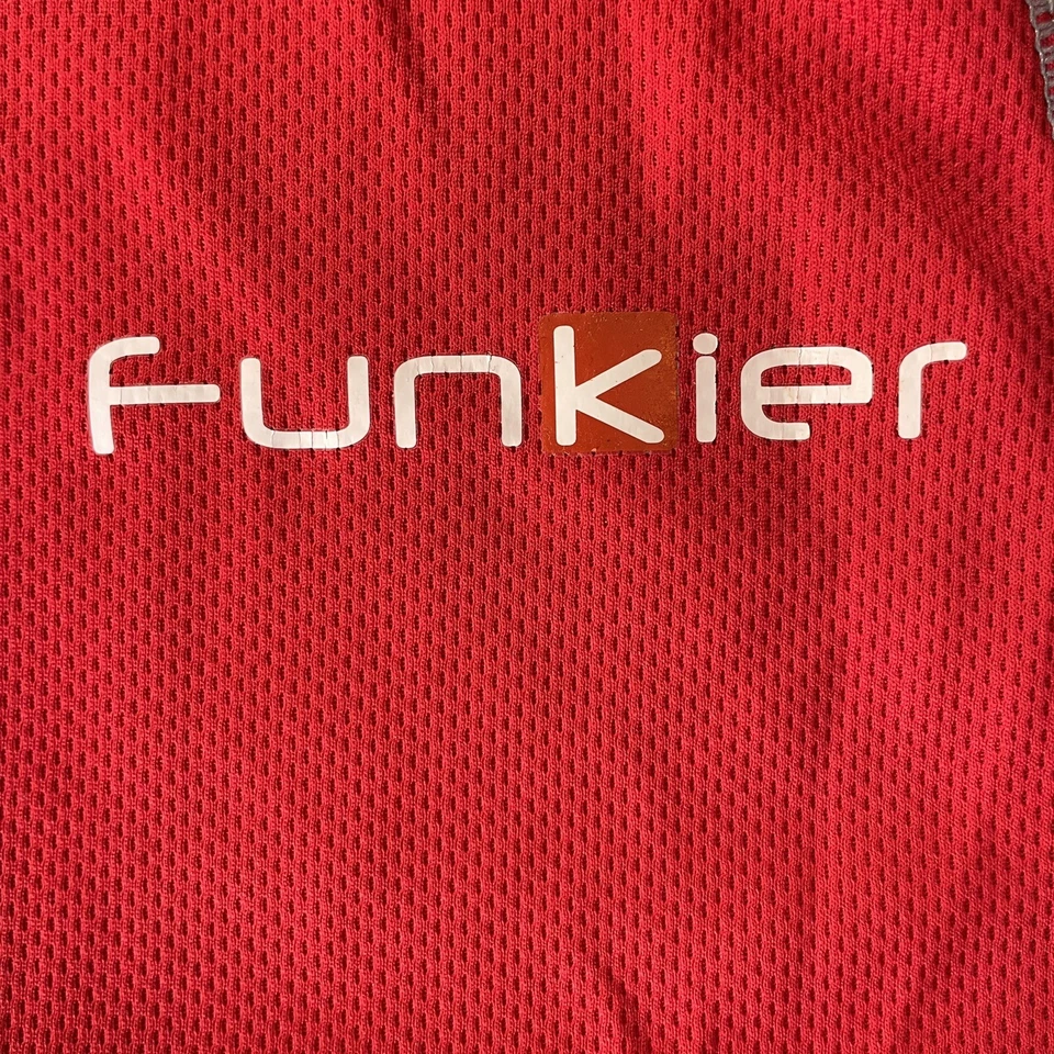 Camiseta deportiva de ciclismo Funkier Bike manga corta cremallera completa roja/negra pequeña Foto 2 de 4