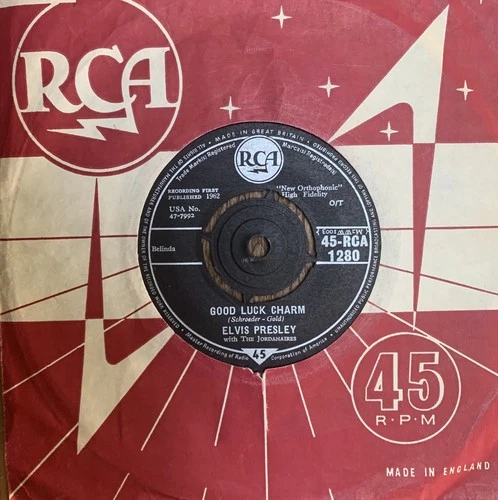 ELVIS PRESLEY 'Good Luck Charm/Anything Thats Part' 1962 UK 45-RCA1280 ELVIS NM!