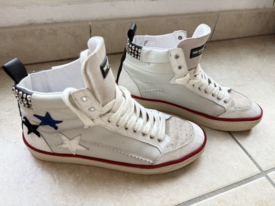 The Kooples Paris High Heels Sneaker Leder weiß - Sterne & Nägel - Gr.37 