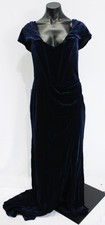 Azazie Women's Jas Velvet V-Neckline Maxi Dress AR8 Dark Navy (349599) Size A12