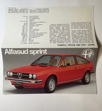 ALFA ROMEO ALFASUD SPRINT 1.5 AUTOPROSPEKT PROSPEKT BROSCHÜRE BROCHURE WERBUNG