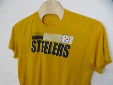 Pittsburgh Steelers Shirt Mens 2XL Nike Yellow NFL Football Dri Fit Performance