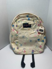 Mochila JanSport Duo 32L recorte floral crema estampado floral nueva con etiquetas