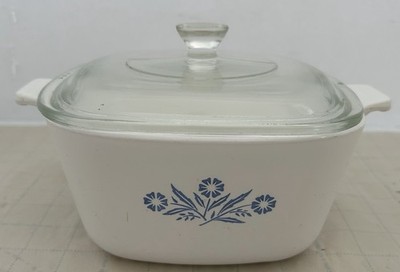 Vintage Corning Ware Blue Cornflower P-1 3/4-B Casserole Dish w Lid USA