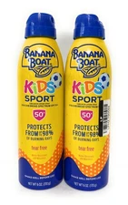 (Set of 2) BANANA BOAT KID SPORTS 50+ SUNSCREEN LOTION SPRAY 6oz, EXP 2027+