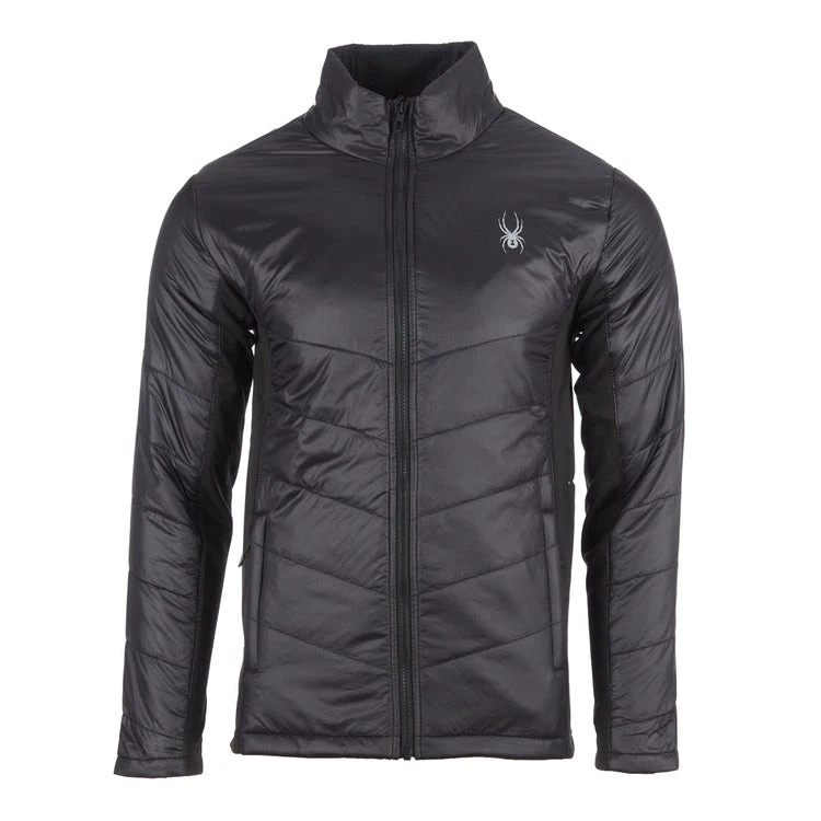 SPYDER MENS FULL ZIP JACKET BLACK - SIZE: SMALL - BLACK, SPFGM133