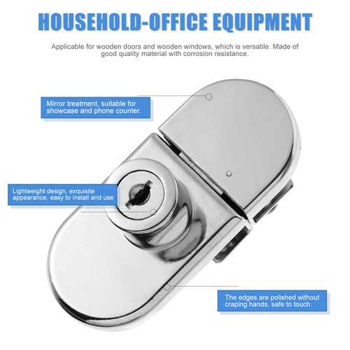 1Pc Glass Cabinet Lock Door Locks Showcase Latch Furniture Accessories ( ) - Picture 2 of 12