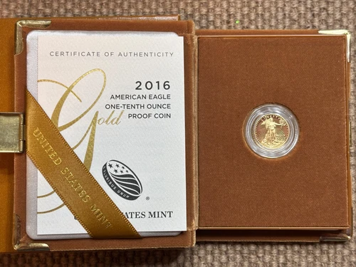 2016 W American Eagle One-Tenth Ounce Proof Gold Coin /Limited Mintage of 22,828