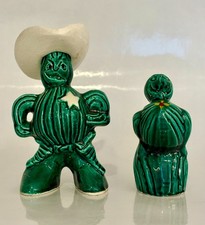 VINTAGE SALT AND PEPPER SHAKERS - CACTUS CHARACTERS OF THE OLD WEST