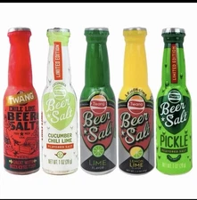 Twang Beer Salts 5 Ct Sampler Pack - Lime Lemon Lime Pickle Chile Lime Cucumber