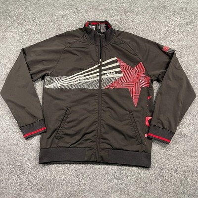 Vintage Y2K Quiksilver Star Full-Zip Track Jacket Medium 22x27 Black