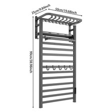 12 Rods Heated Towel Rack, Wall-mounted Electric Towel Warmer Rack For Bathrooms