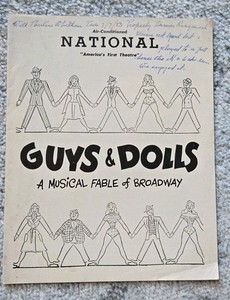 1953 NATIONAL THEATRE PROGRAM GUYS AND DOLLS WASHINGTON D.C.  PRINCE NESOR