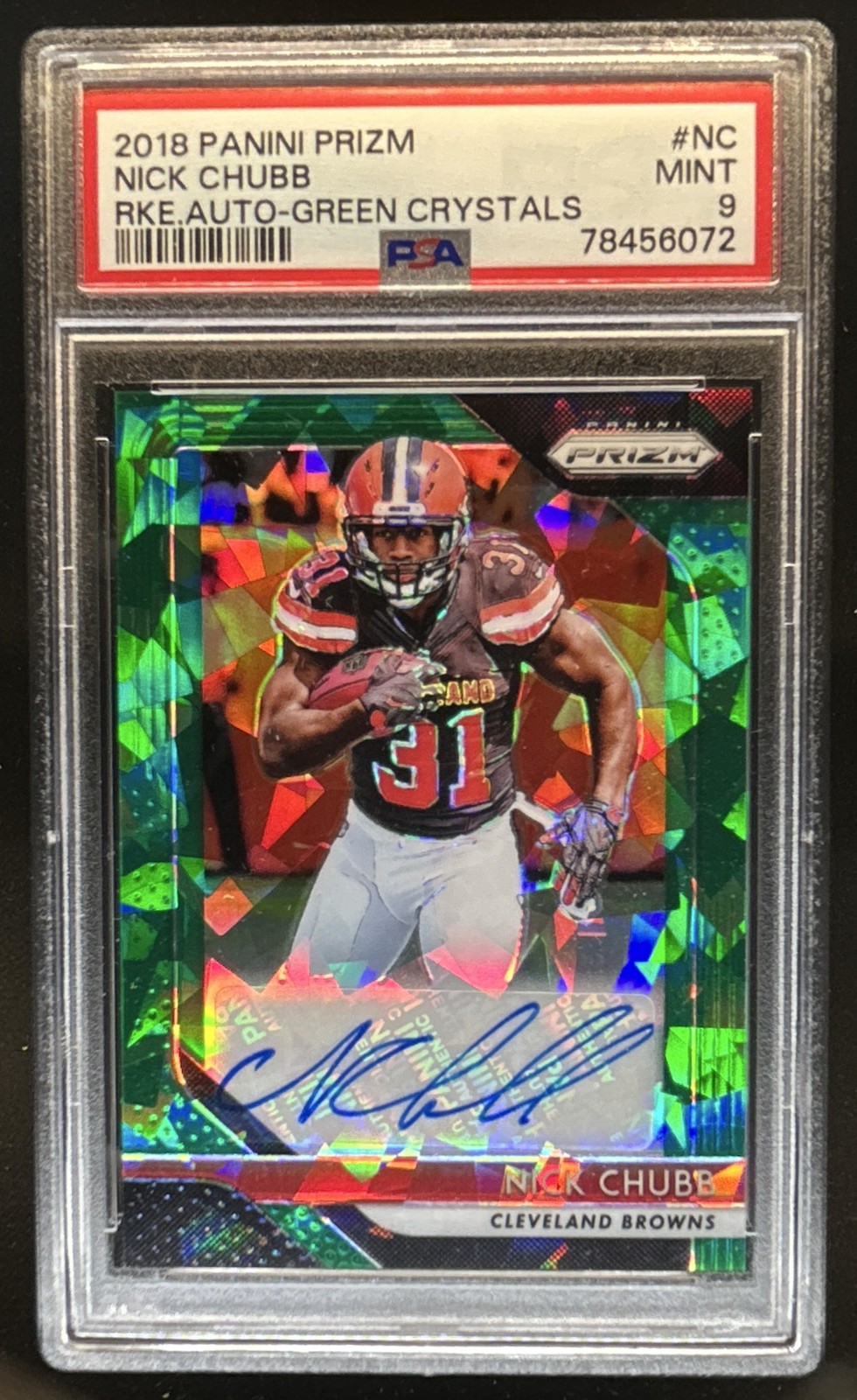 Nick Chubb Panini Origins Rookie Autographs #RANC Green