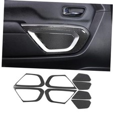 Soft Carbon Fiber Window Lift Switch Side Panel Trim Frame Compatible Black