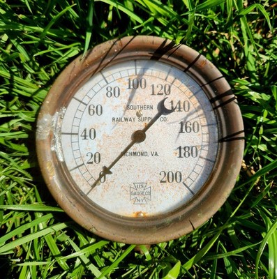 Antique Southern Railway Supply Co Richmond VA Steam Pressure US Gauge Co NY