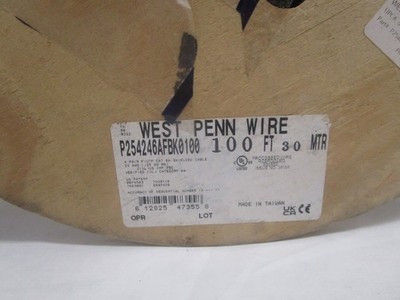 West Penn Wire 4246AFBK0100 100FT Power Limited Communications Cable CAT6A NEW