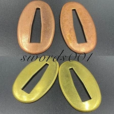 2 Pairs Brass Seppa Gasket Spacer For Japanese Katana Koshirae Sword Fittings