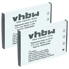 2x Batteria per Casio Exilim EX Serie EX-Z11 EX-Z12 EX-S770D EX-S880 550mAh 3,6V