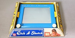 Vtg 1960s ETCH A SKETCH No 505 Ohio Art In Original Box, Rare Blue